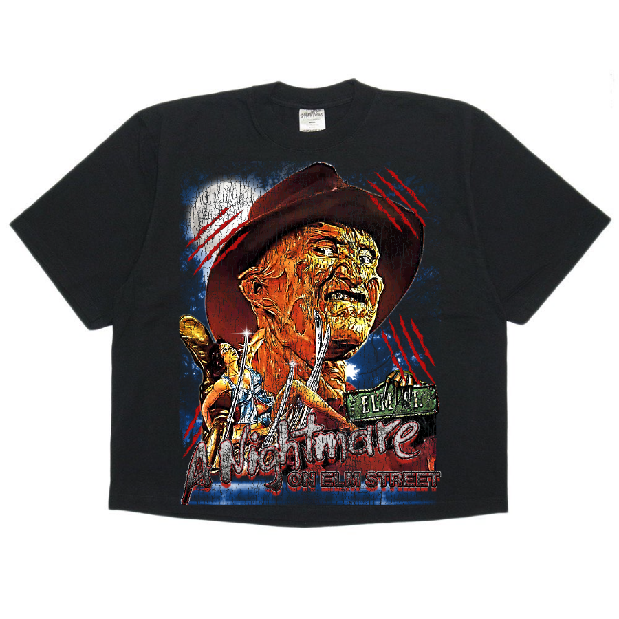 Nightmare On Elm Street Freddy Krueger Retro Style Streetwear Boxy Tee