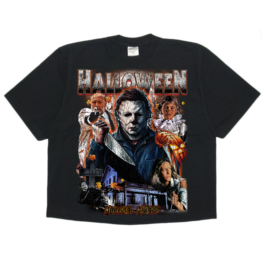 Halloween Michael Myers Retro Style Streetwear Boxy Tee