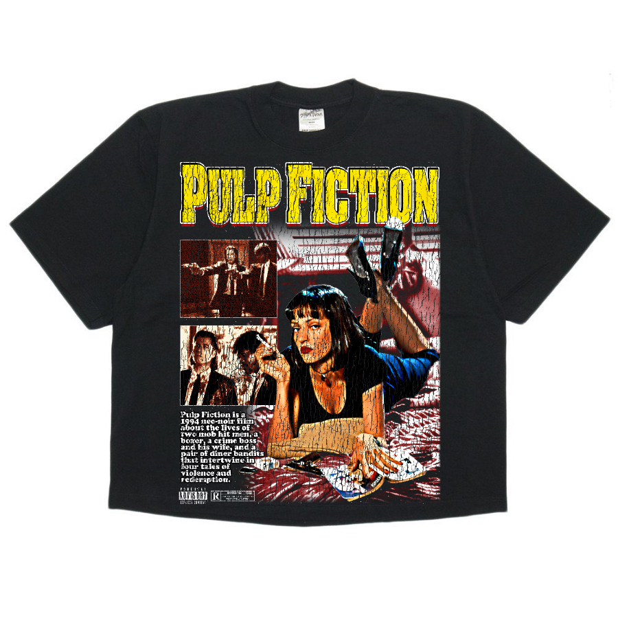 Pulp Fiction Retro Style Streetwear Boxy Tee